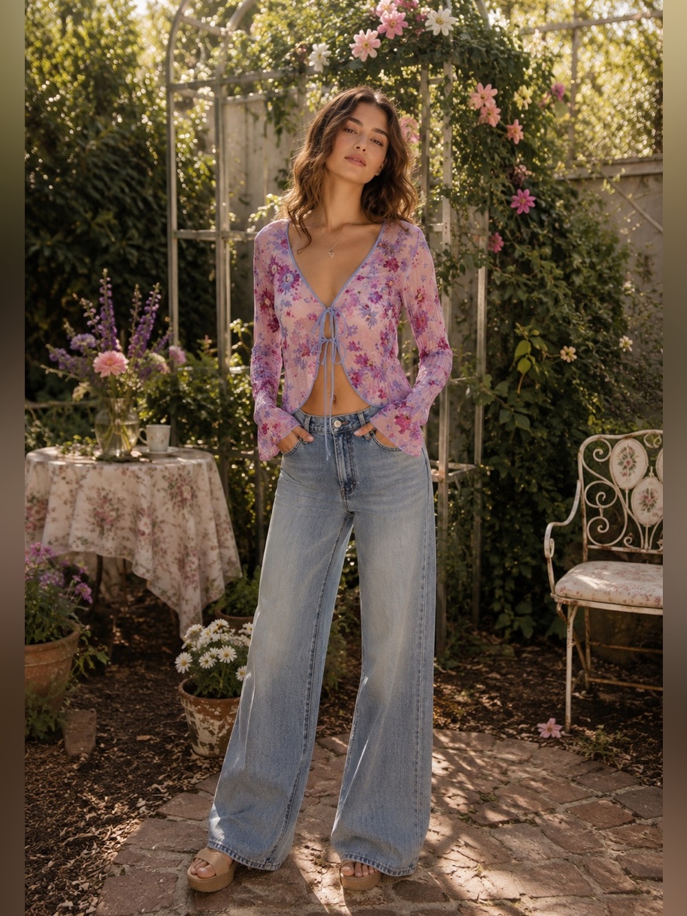 🇺🇸FIRM PRICE🇺🇸 free people Venice Printed Top in Rose Combo